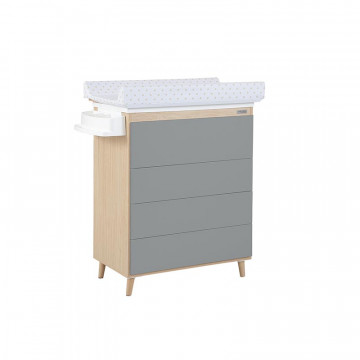 Commode baignoire plan à langer 4 tiroirs Nature Gris Nuit Micuna