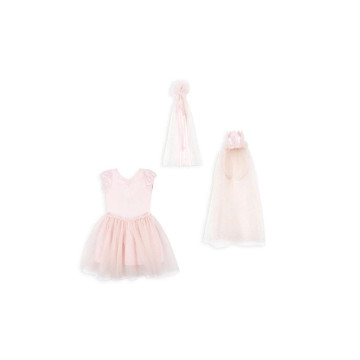 Costume de princesse 3-4 ans KONGES SLOJD ensemble robe couronne baguette magique