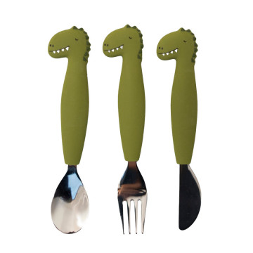 Couverts 3 pièces en silicone Mr. Dino Trixie produits 