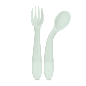 Couverts flexibles menthe Miniland produit face