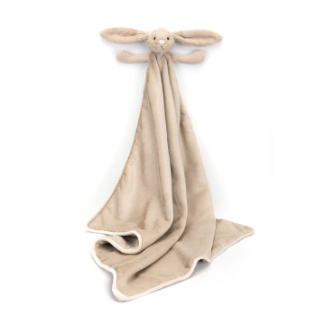 Couverture avec doudou Bashful Bunny Beige Blankie Jellycat produit face