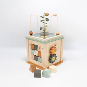 Cube D'activites En Bois Fsc 3kg7 cube face 1