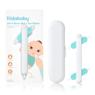 Curette bébé 3-en-1 nez, ongles et oreilles Frida produit face