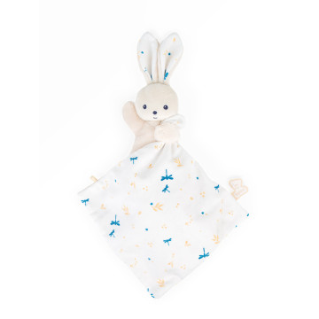 Doudou lapin carré douceur blanc délicat Kaloo