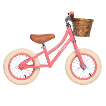 Draisienne vintage Balance Bike First Go corail Banwood produit profil 