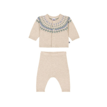 Ensemble 2 pièces en tricot Avalanche/Bleu Petit Bateau ensemble