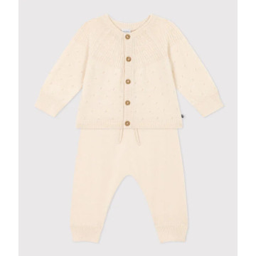 Ensemble 2 pièces en tricot laine et coton Avalanche Petit Bateau