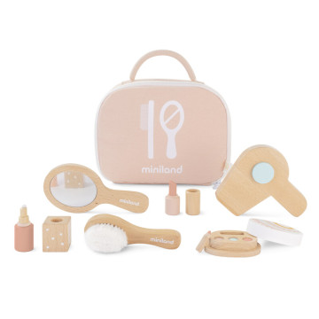 Ensemble beauté en bois pour poupées Miniland produit face