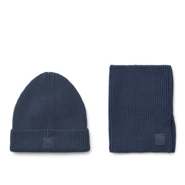 Ensemble Bonnet et Cache-cou Lina Classic navy LIEWOOD face