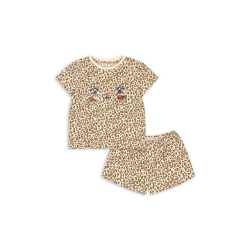Ensemble en coton bio Famo léopard 36 mois Konges Slojd devant
