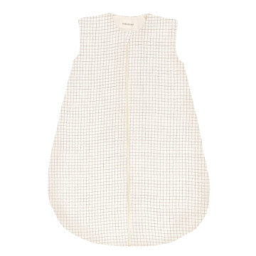 Gigoteuse mi-saison en double gaze 0-6 m Fluffy Wabi-Sabi Blue Grid Nobodinoz produit 