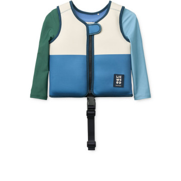 Gilet de natation Dove avec manches 11-15 kg  Riverside multi mix Liewood face 