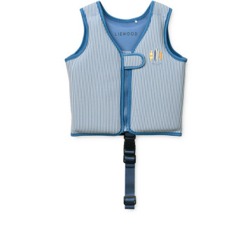 Gilet de natation Dove en seersucker 11-15 kg Rayures Riverside / Creme de la creme liewood face