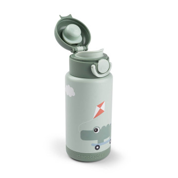 Gourde isotherme Playground Vert 340 ml Done by Deer ouverte