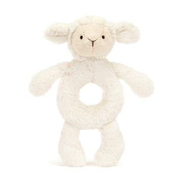 Hochet peluche Agneau Bashful Lamb Jellycat Produit face