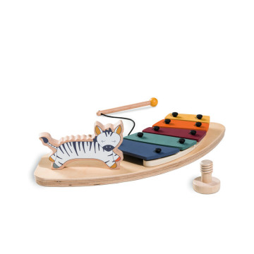 Jouet en bois pour chaise haute Hauck Play Music Zebra Hauck produit face