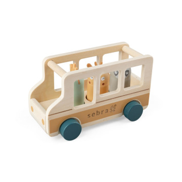 Jouet Bus en bois Wildlife Sebra produit face