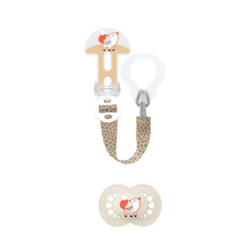 Kit Sucette en silicone et Attache sucette 18 mois+ Aléatoire MAM