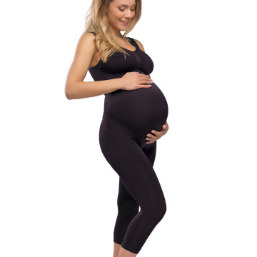 Legging 3/4 de grossesse sans coutures noir XL Carriwell biais
