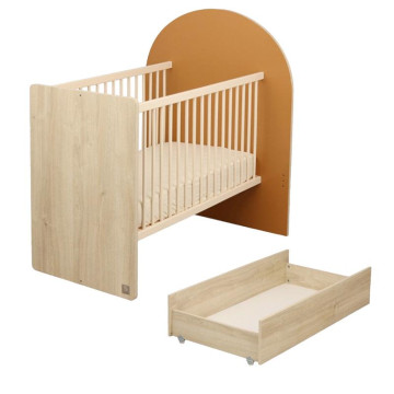 Lit bébé évolutif Arche 60x120 - 90x190 avec tiroir SAUTHON produit