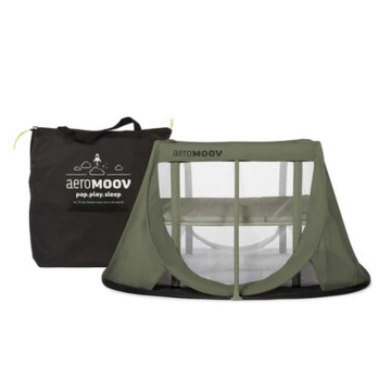 Lit de voyage pliant Instant Green Moss Aeromoov face 