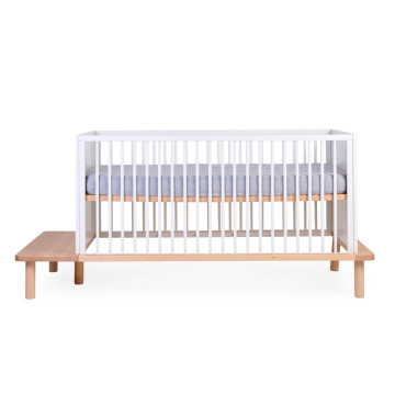 Lit évolutif Evobed 140x70 Ecru Naturel Childhome produit face