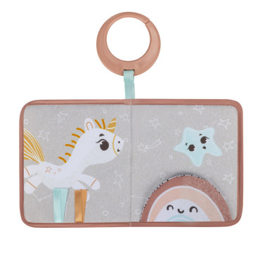 Livre en tissu Devine où je voyage Unicorn Tiny Love face