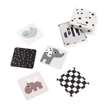 Lot de 10 Cartes aux motifs contrastés Deer friends Multicolore Done by Deer produit face