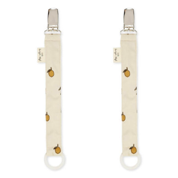 Lot de 2 attache-sucettes Konges slojd citron