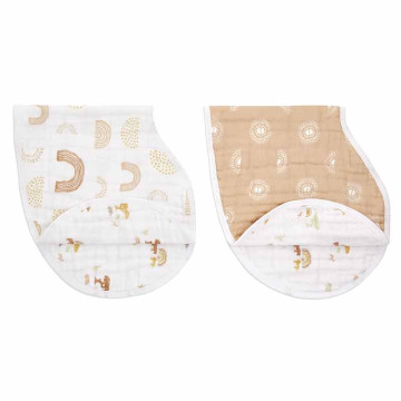 Paris Prix Lot de 2 Bavoirs Bébé Absorbant 27cm Moutarde pas cher 