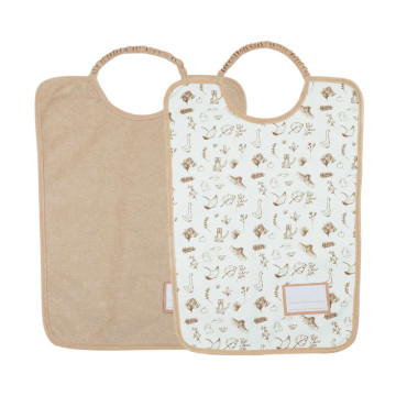 Lot de 2 bavoirs maternelles imperméables 30 x 38 cm Beige lot