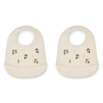 Lot de 2 bavoirs en silicone Tilda Peach / Sea shell mix Liewood
