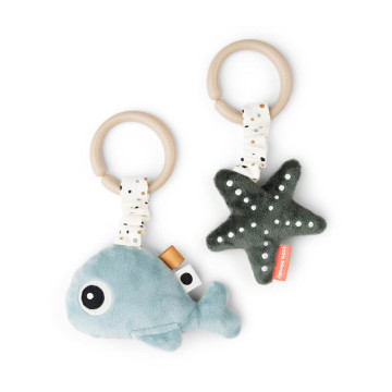 Lot de 2 Jouets d'éveil à suspendre Wally Bleu Done by Deer produit face