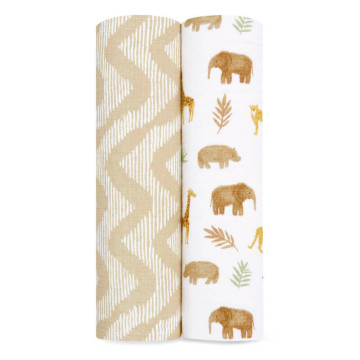 Lot de 2 langes en mousseline de coton Tanzania Aden + Anais