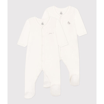 Lot de 2 pyjama bébé en velours variante 1 Petit Bateau produit face