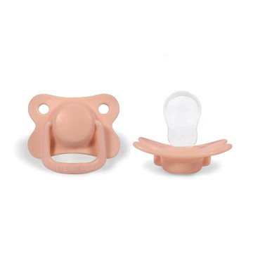 Lot de 2 sucettes anatomique en silicone 6m+ Peach Filibabba