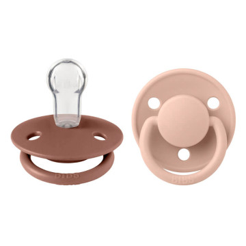 Lot de 2 sucettes Bibs De Lux Silicone Woodchuck/Blush Bibs