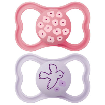 Lot de 2 sucettes Supreme Silicone Coloris Aléatoire 18 mois + Mam rose/violet