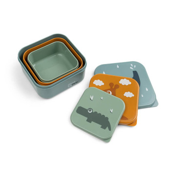 Lot de 3 Boîtes à goûter Deer friends Bleu mixte Done by Deer produit face