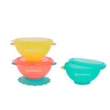 Lot de 3 bols de conservation Funcolors Bowls 330 ml Badabulle