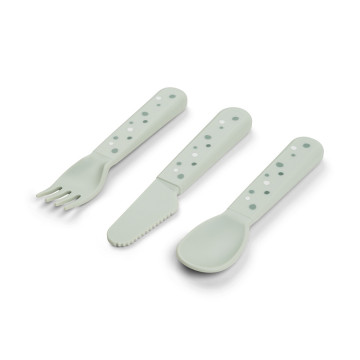 Lot de 3 couverts Foodie Happy dots Vert Done by Deer produit face