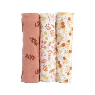 Lot de 3 Langes Bio 70x70 cm Esmée Sauthon produit face