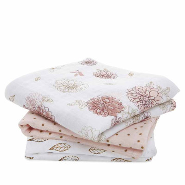 Lot de 3 musy-langes en mousseline de coton Dahlias Aden + Anais