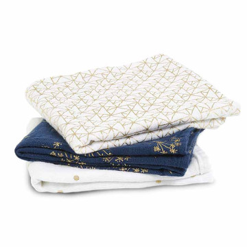 Lot de 3 musy-langes en mousseline de coton Gold deco Aden + Anais