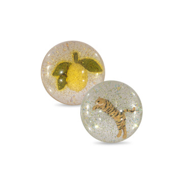 ot de 2 balles rebondissantes Citron et Tigre KONGES Produit face