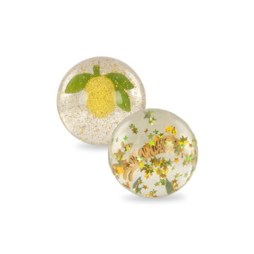 Lot de 2 balles rebondissantes Citron et Tigre Konges Slojd produits