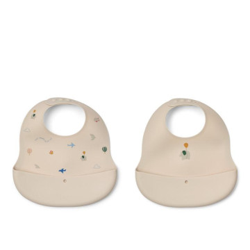Lot de 2 bavoirs imprimés Ember  Flying / Sandy Liewood produit 1