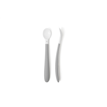 Lot de 2 cuillères pour bébé BABYBJORN coloris gris clair