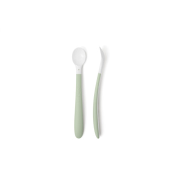 Lot de 2 cuillères pour bébé BABYBJORN coloris vert poudré