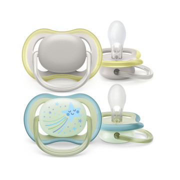 Lot de 2 Sucettes Ultra Air Day and night 0-6M Phillips Avent lot 